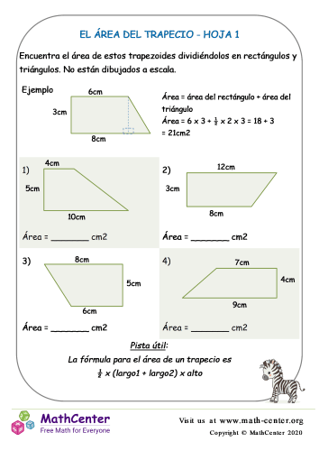 El Área Del Trapezoide Hoja 1