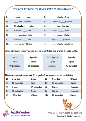 Convirtiendo Yardas, Pies Y Pulgadas 2