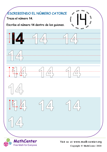 Escribiendo el número catorce