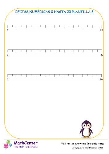 Rectas Numéricas 0 Hasta 20 Plantilla 3