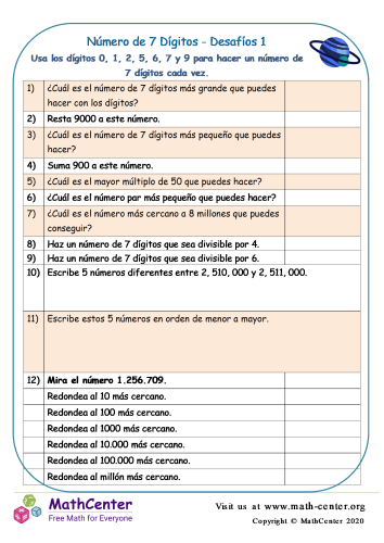 Número De 7 Dígito - Desafíos 1
