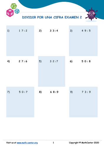 Dividir Por Una Cifra Examen 2