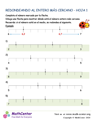 Redondeando Al Entero Más Cercano Hoja 1