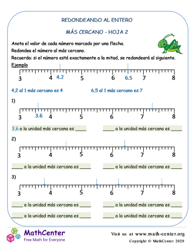 Redondeando Al Entero Más Cercano Hoja 2