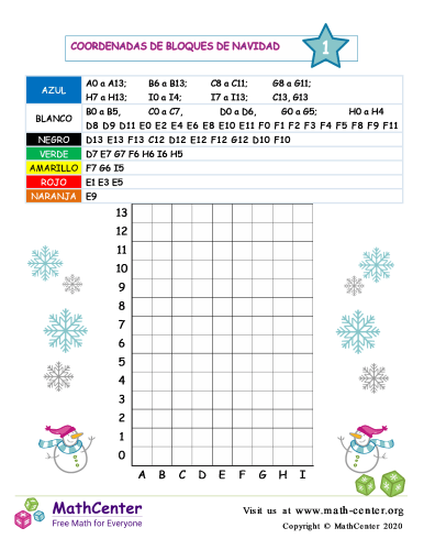 Coordenadas del bloque navideño N°1