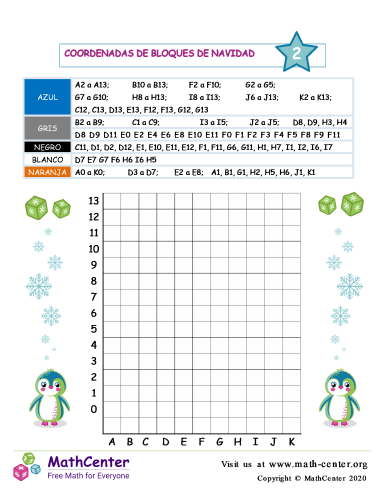 Coordenadas del bloque navideño N°2