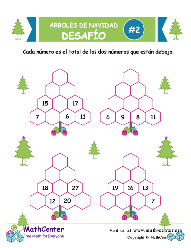 Desafío de Sumas de árbol de Navidad 2