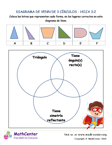 3 Círculos De Diagrama De Venn Hoja 3:2