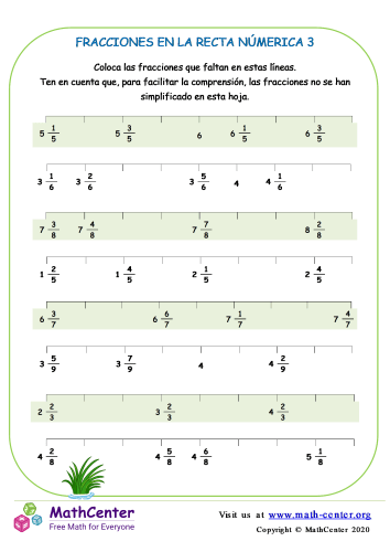 Fracciones En La Recta Númerica 3