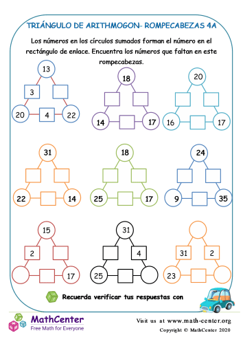 Triángulo De Arithmogon- Rompecabezas 4A