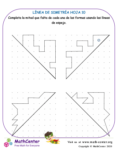 Línea De Simetría Hoja 10 | Hojas de trabajo | Math Center