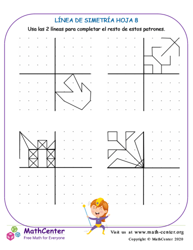 Línea De Simetría Hoja 8 | Hojas de trabajo | Math Center
