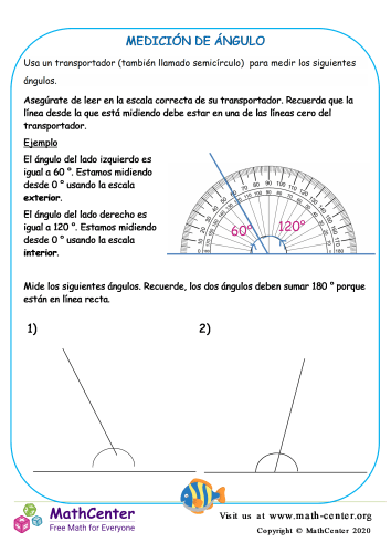 hoja de trabajo de tipos de angulos