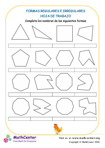 Formas regulares e irregulares - Hoja de trabajo