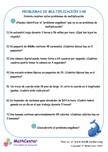 hojas de trabajo de multiplicacion grado 4