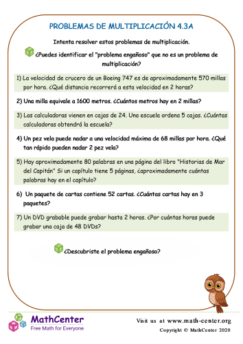 Problemas De Multiplicación 4.3A