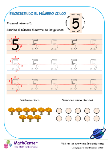 Escribiendo el número cinco