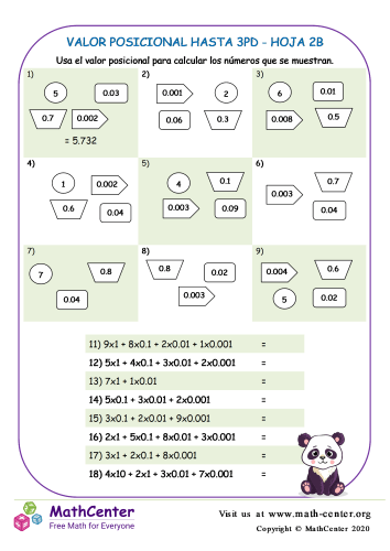 Valor Posicional Hasta 3Pd Hoja 2B