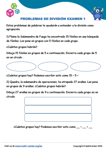 Problemas De División Examen 1