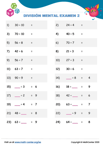 División Mental Examen 2