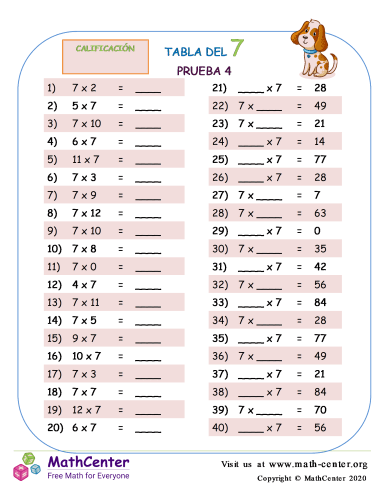 hojas de trabajo de multiplicacion grado 4