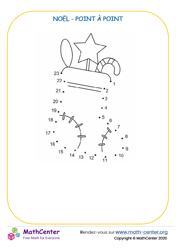 Relie les points jusqu'à 23 - noël