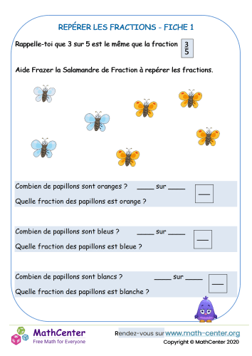 Repérer les fractions fiche 1