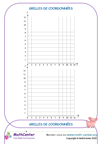 Grilles de coordonnées de 0 à 12 - n°1