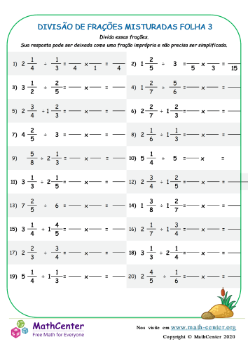 Multiplicação e divisão mista imprimível 6ª série planilhas