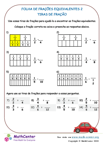 Atividades de Fração para o 5º Ano para Imprimir - Twinkl