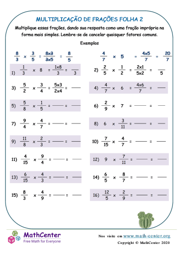 MULTIPLICAÇÃO DE FRAÇÕES