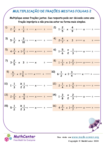 MULTIPLICAÇÃO DE FRAÇÕES