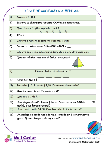 Quinto Ano Planilhas: Livros De Matemática