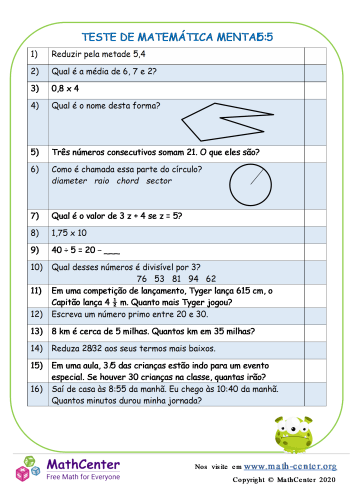 Quinto Ano Planilhas: Livros De Matemática