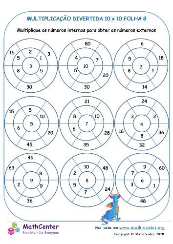 Jogos de Tabuada de Multiplicação do 8 - Azup