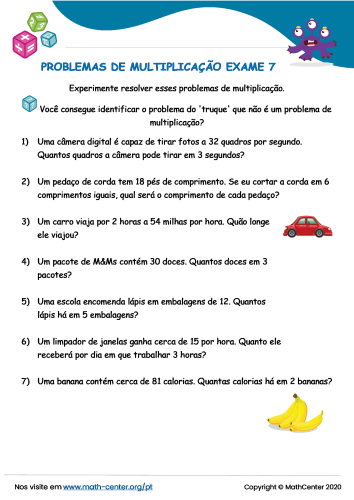 Terceiro Ano Questionários: Problemas de Multiplicação