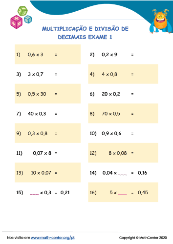 Quiz de Matemática - Multiplicação - Difícil