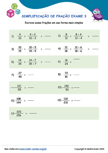 Simplificação de frações 