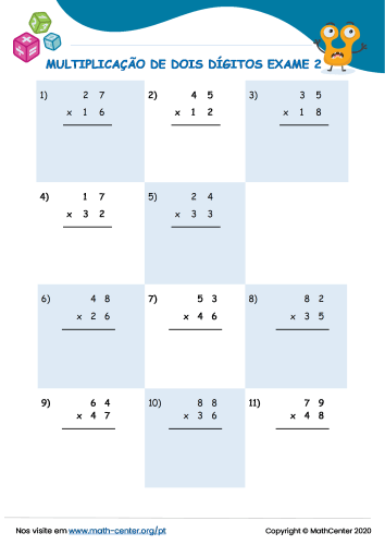 QUIZ multiplicação três fatores