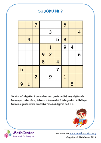 Sudoku Fácil Com Resposta Para Imprimir. Jogo Nº 9.