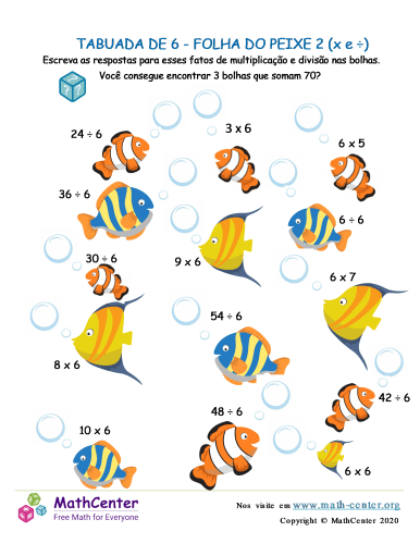 Tabuadas Multiplicação e Divisão worksheet