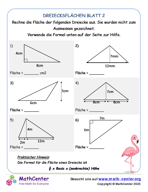 Textaufgabe Flächeninhalt Dreieck – GYGP