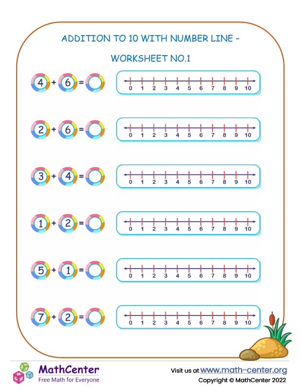 Kindergarten Worksheets Number Line 010 Math Center