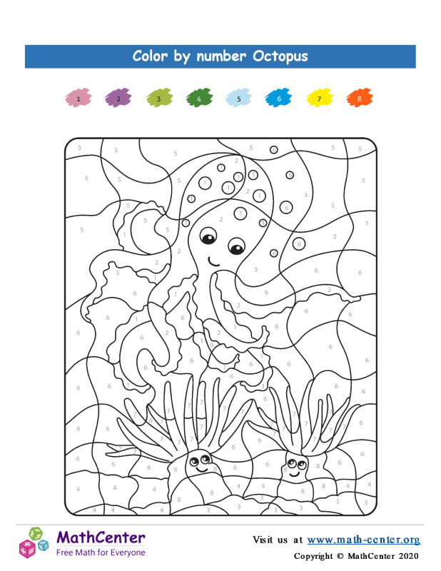 Pre-Kindergarten Coloring Activities: Color by Number | Math Center