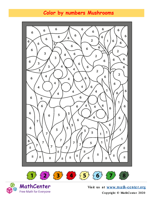 PreKindergarten Coloring Activities Color by Number Math Center