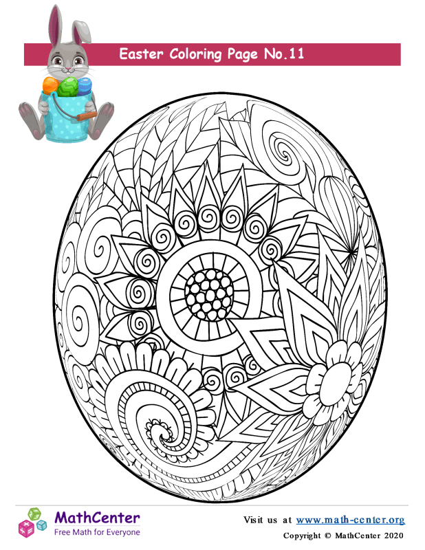 Pre-Kindergarten Coloring Activities: Easter | Math Center