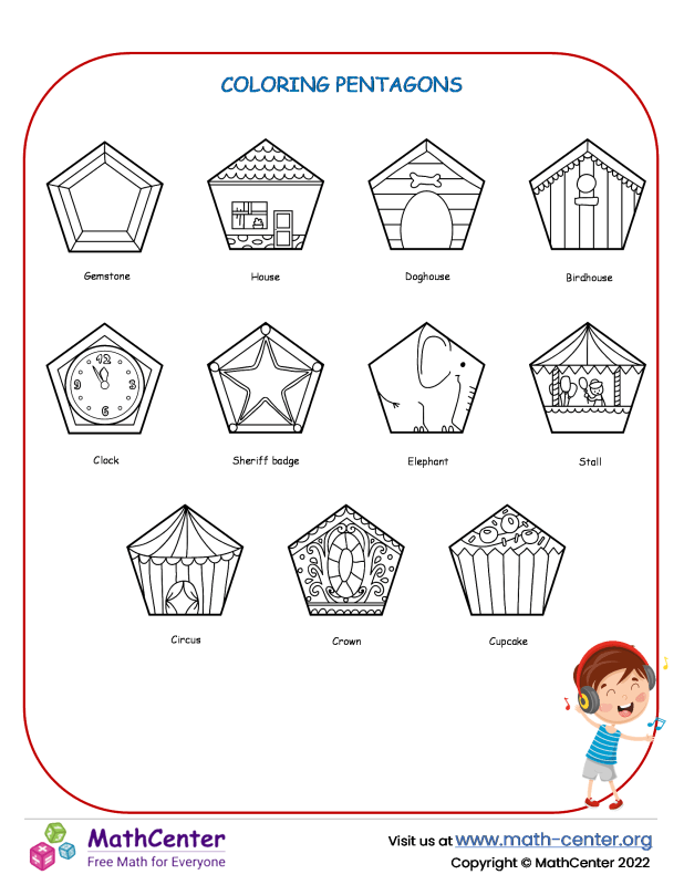 Pre-Kindergarten Worksheets: 2D Shapes | Math Center