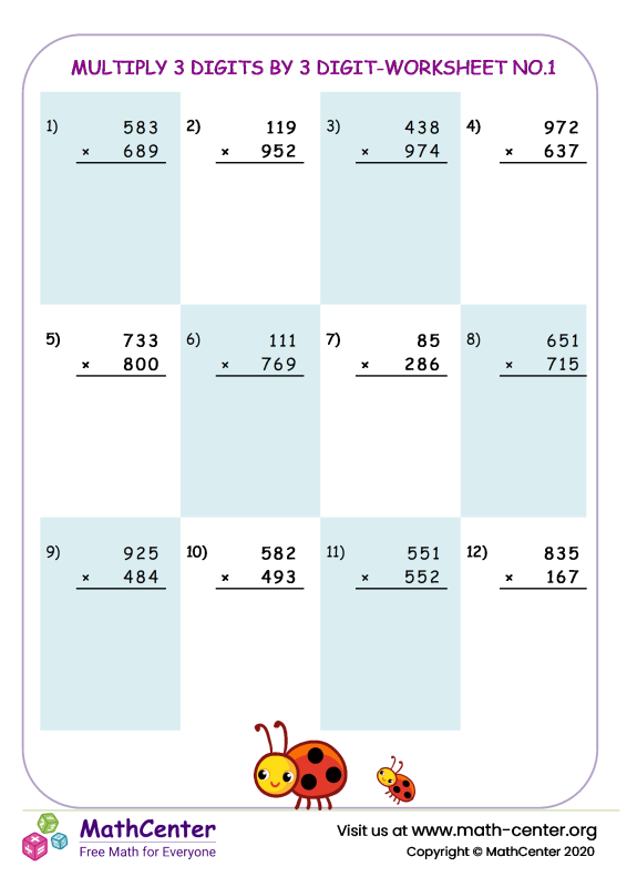 Fourth Grade Worksheets Multi Digit Multiplication Math Center Fourth Grade Worksheets Multi Digit Multiplication Math Center