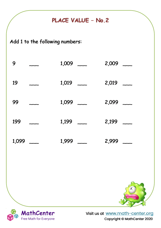 Third Grade Worksheets Multidigit Place Value Math Center