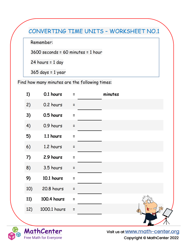 Fourth Grade Worksheets Elapsed Time Math Center